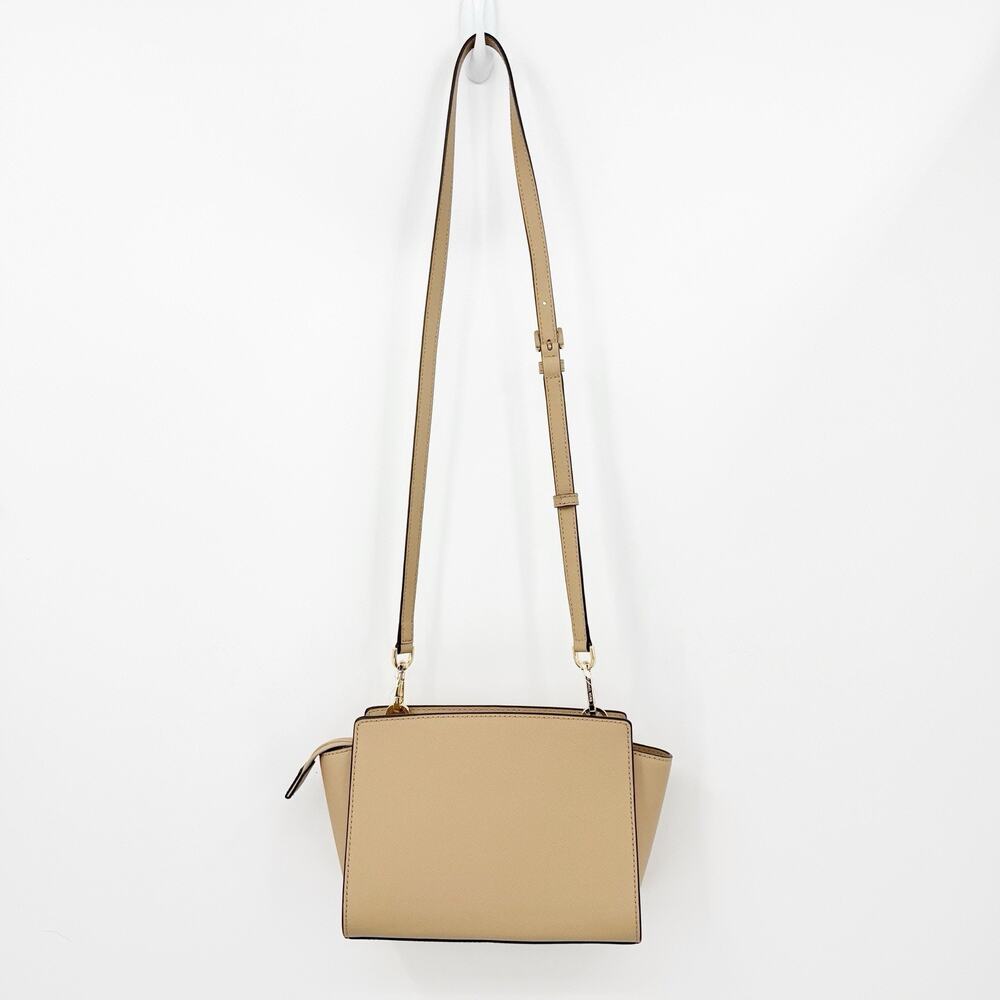 Michael Kors Selma‎ Medium Messenger Camel Leather Crossbody Bag Minimalist Chic - Picture 3 of 12
